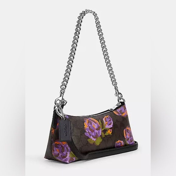 Coach Charlotte Shoulder Bag Signature Crossbody Rose Print - Picture 8 of 13